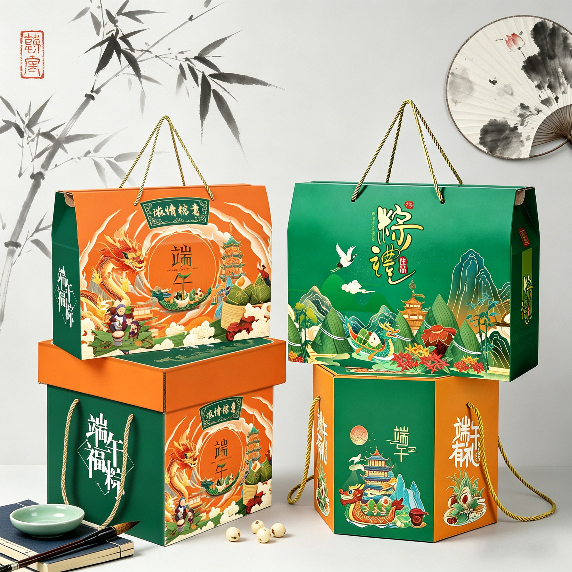粽子礼盒包装盒粽子手提袋高档端午节礼盒空盒创意橱窗粽子盒包邮