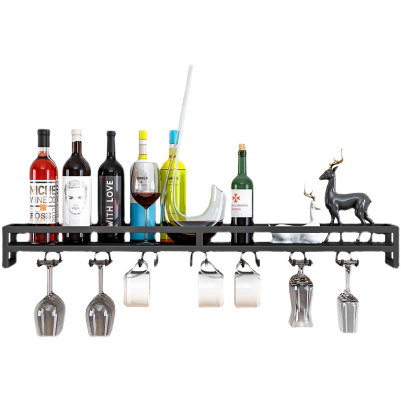 Wall-mounted liquor shelf for PK7J, bar cabinet, wine rack, display rack for dining room, kitchen, living room, bar counter decoration, hanging wine glass holder