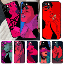 适用苹果手机壳性感女士红唇女孩案例iPhone 13 12 Mini 11 Pro M