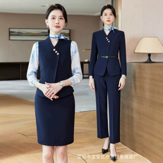 高端职业套装女空姐制服导医美容师经理工装酒店前台接待工作服批