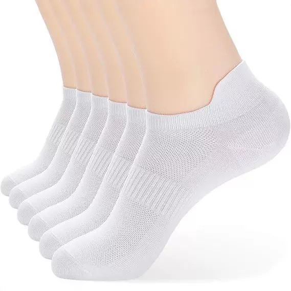 薄款吸汗脚面透气网眼短袜男女纯色棉袜后跟提耳ankle sock tab