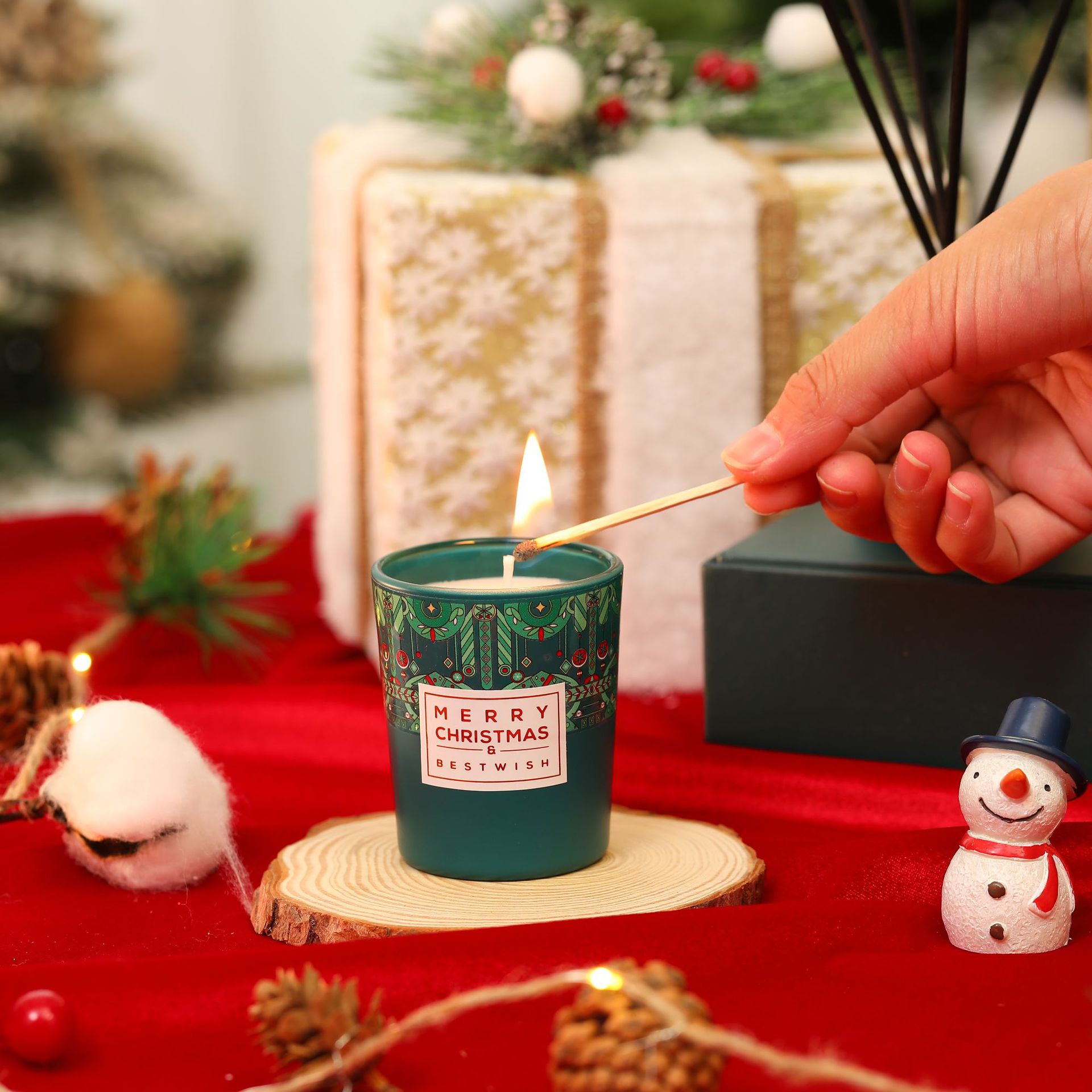 Christmas Decor Scented Candle Ornament Cross-border Trade Export Christmas Gift High-end Gift Box Set