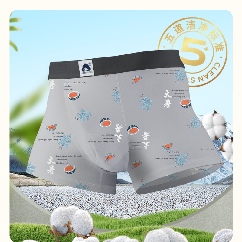 2024 green boutique men's cotton underwear boys shorts boxers plus size comfortable men's underwear wholesale