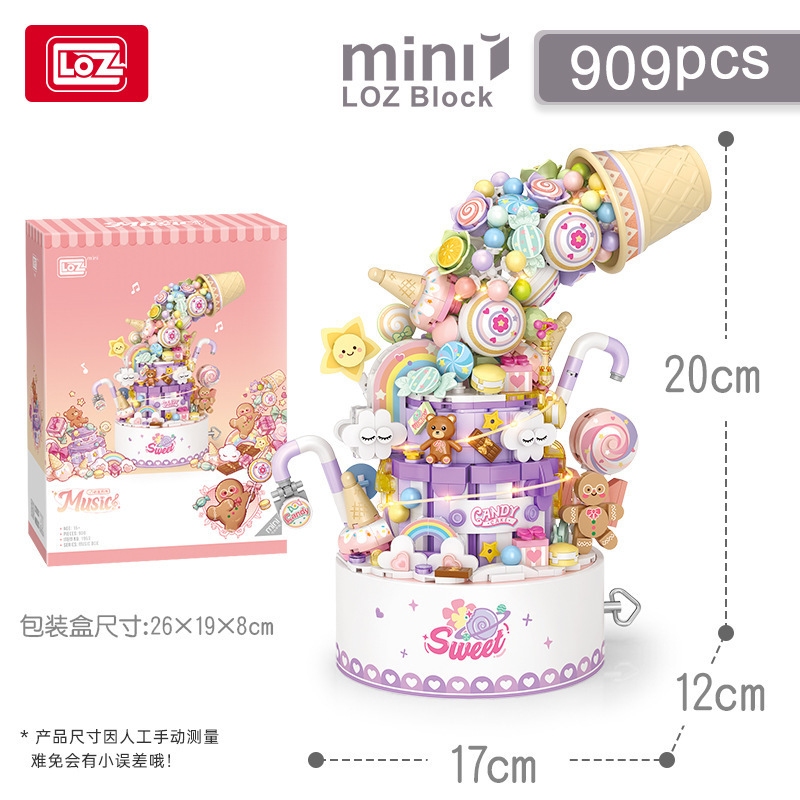 Caja de música de Navidad senbao bloques de construcción de cristal árbol de Navidad creativo juguetes educativos ensamblados regalos de vacaciones al por mayor y al por menor