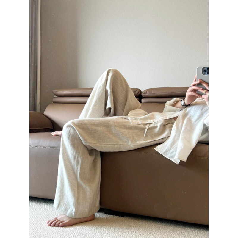 Tencel Linen Yamamoto Pants Ramie Wide Leg Pants Women's Summer Little Cotton and Linen Pants Popular Wutong Pants This Year