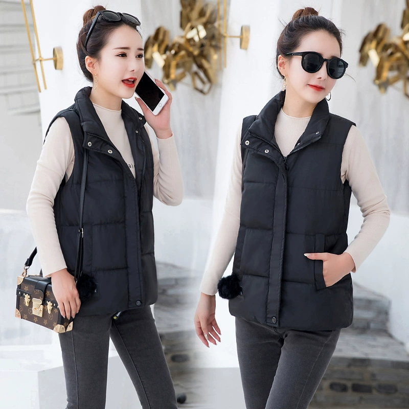 Demi-season short vest with down, down jacket for elementary school students sleevless, Korean style, oversize