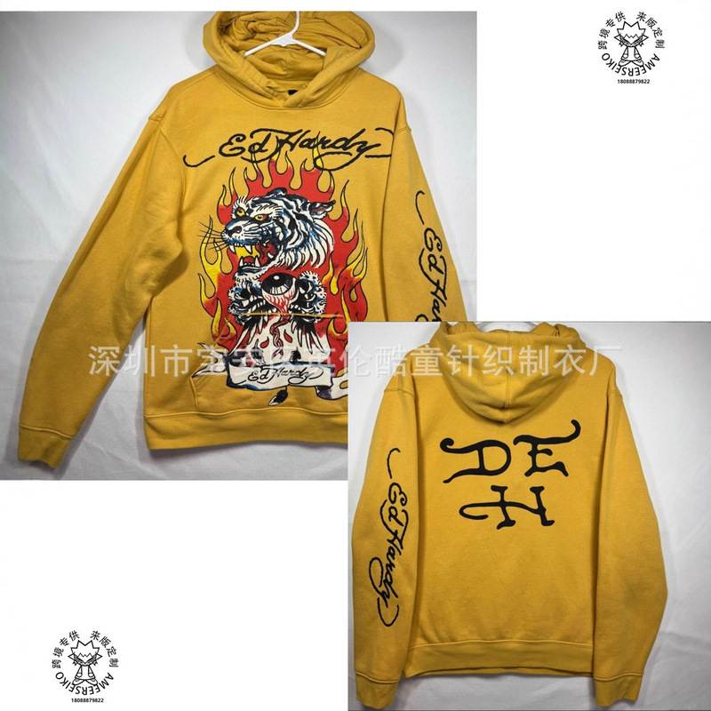 Ed Hardy Hoodie Men's L Black Pullover Sweatshirt Skull Grung Ed Hardy Hoodie Men's L Black Pullover Sweatshirt Skull Grung