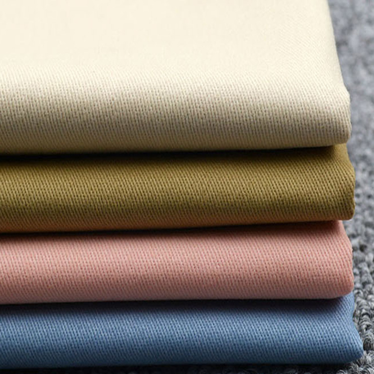 Shaoxing al por mayor 98% algodón sostenible 2% spandex pantalones de tela de twill