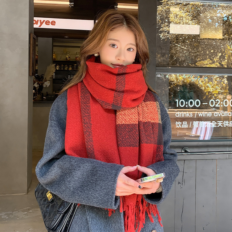 2025秋冬新款围巾女学生保暖韩系百搭情侣加厚可爱网红围脖潮|undefined