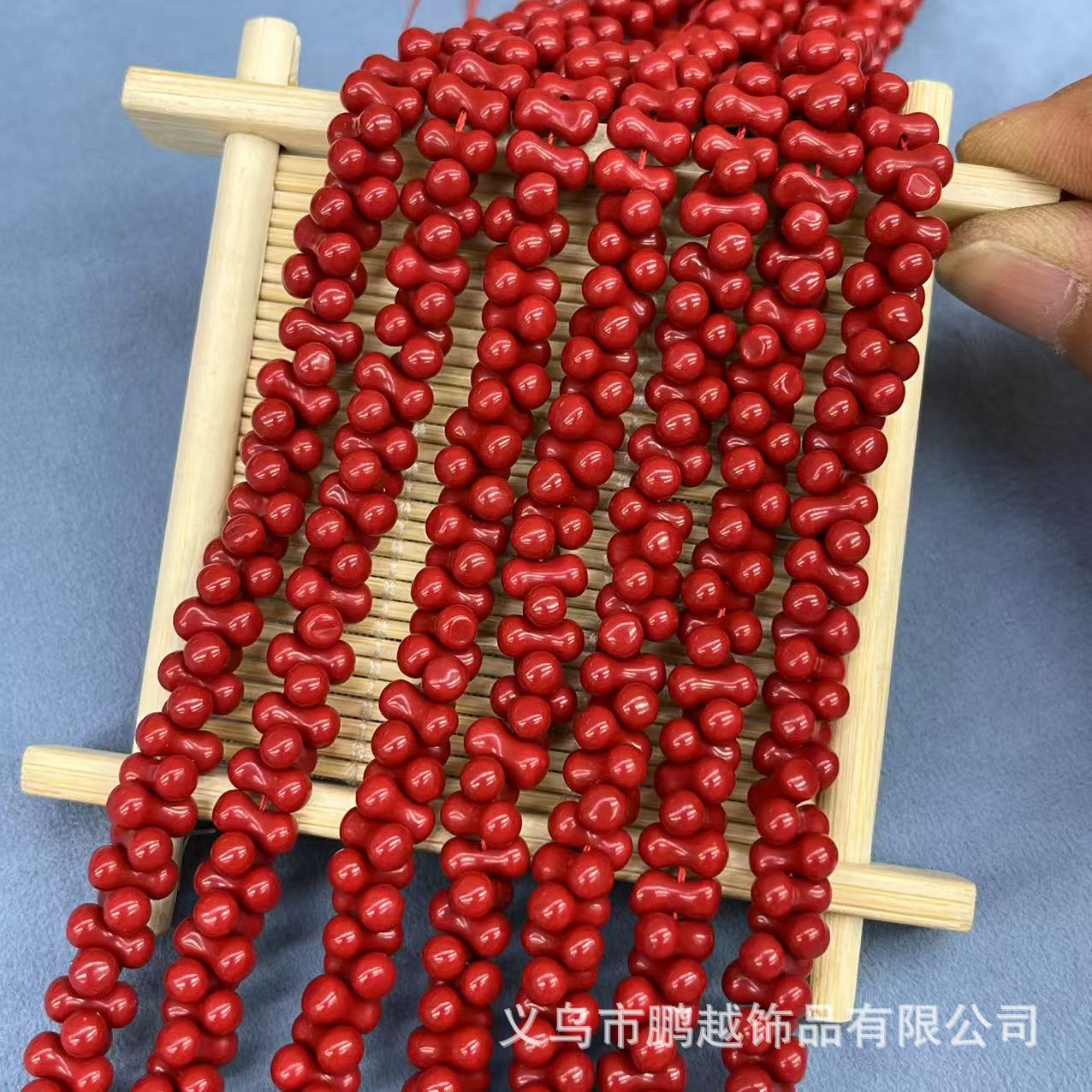 仿珊瑚3*6/4*8MM花生 八字 贝壳粉压DIY发饰项链手链配饰批发