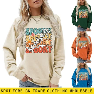 spooky season亚马逊ebay独立站休闲时尚女士秋冬新款长袖衫卫衣