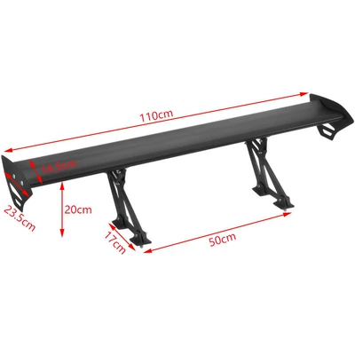 Cross-Border Car Rear Wing Modification Gt Fixed wind wing - jg-137-2-single-layer-perforated-matte-black
