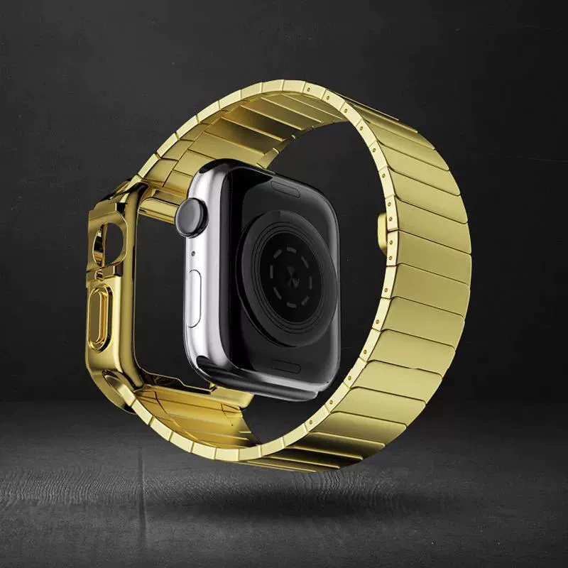 Подходит для Apple Watch 7 — интегрированный защитный чехол-ремешок LRRRRRRRRRA, ремешок-лента с перламутровой отделкой