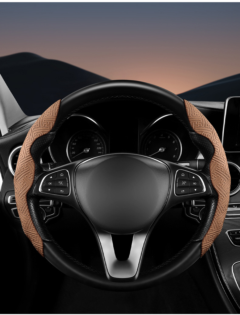 Nano Embossed Card Steering Wheel Cover for All Seasons, Car Handlebar Cover, Cross-Border Wholesale and Retail