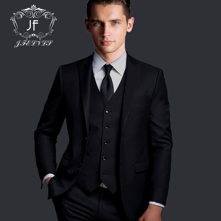 2026 Men's Three-Piece Black Casual Suit Business Attire Wedding Dress Slim Fit Korean Style Performance Outfit Factory Direct 2026 Men's Three-Piece Black Casual Suit Business Attire Wedding Dress Slim Fit Korean Style Performance Outfit Factory Direct