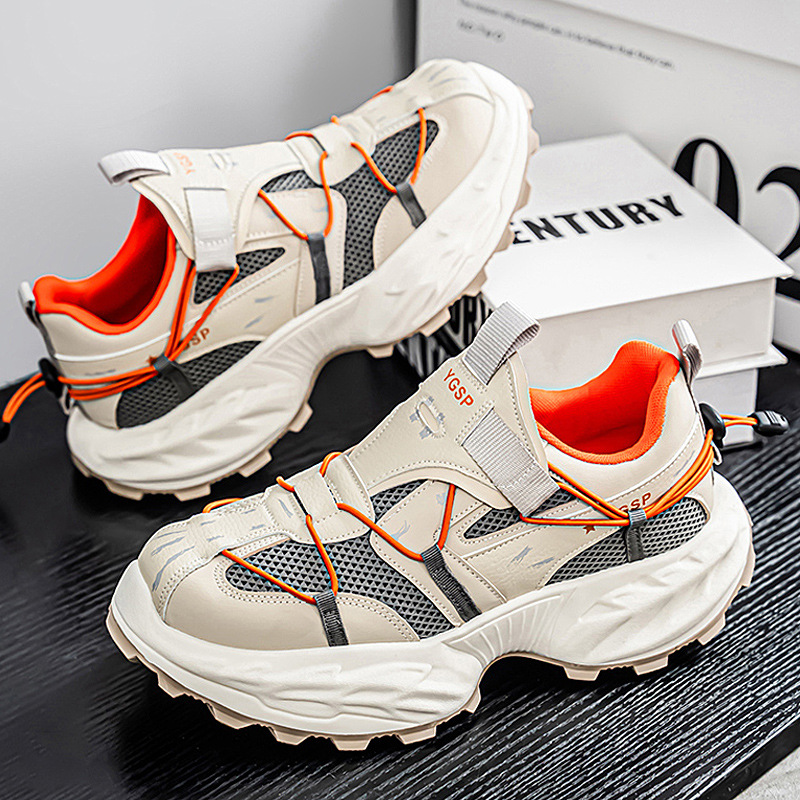 Los zapatos de hombre se pueden usar en todas las estaciones, la nueva tendencia, la punta redonda, todo fósforo, transpirable, sin cordones, plataforma, deportes, ocio, zapatos cómodos para hombre