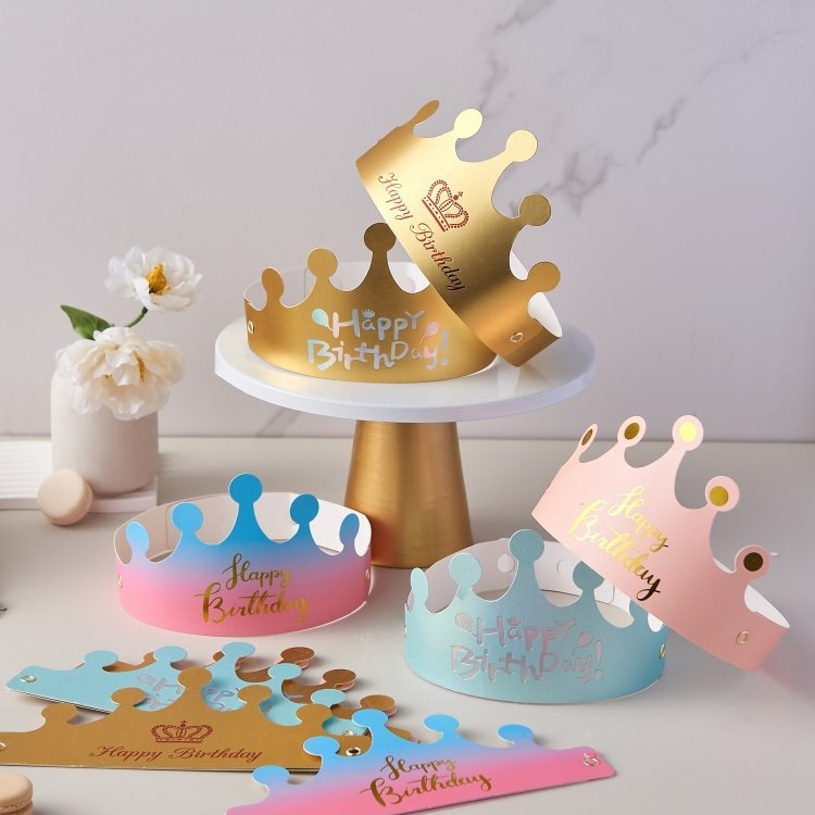 生日帽成人款女宝男孩网红折叠皇冠帽子宝宝儿童生日蛋糕帽子