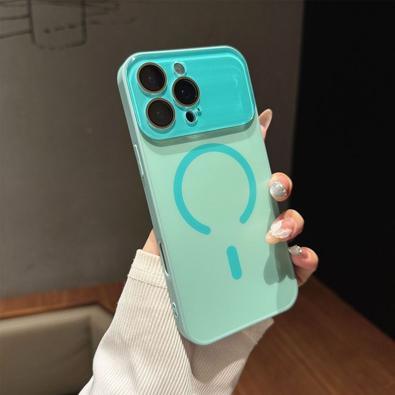 磨砂肤感磁吸适用iPhone17PROMAX马卡龙手机壳苹果16大视窗镜头膜|undefined