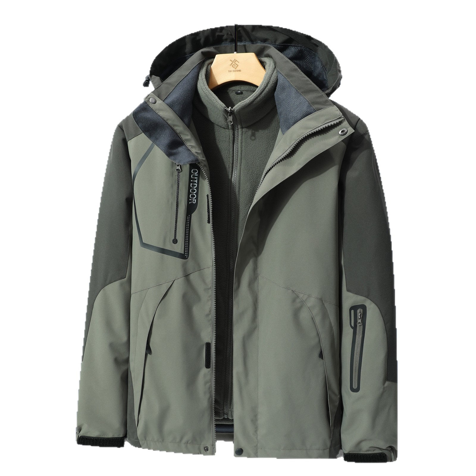 Chaqueta de pareja al aire libre chaqueta de hombre tres en uno impermeable cazadora desmontable engrosada Otoño e Invierno chaqueta de alpinismo para mujer