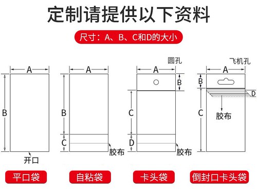 OPP self-adhesive bag, plastic transparent sealed bag for jewelry packaging, header bag, printed bag, self-adhesive bag, wholesale