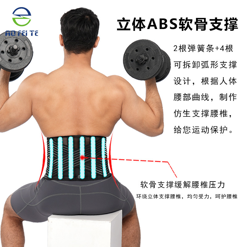 跨境热卖托玛琳运动护腰保暖三垫可选加宽弹力护腰健身运动护腰