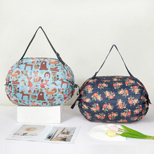 韩式新款创意花纹可折叠超市买菜购物袋便携大容量手提收纳包装袋