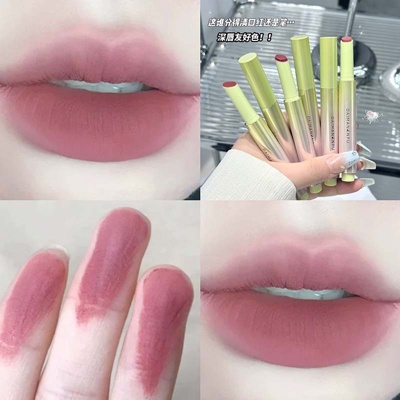 Demanpu lápiz de barro de labios fresco y brumoso mate, suave y suave, pseudo-maquillaje de primavera, brillo de labios transfronterizo, lápiz labial image 11