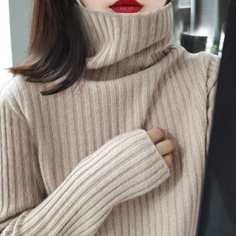 Brand Discount Thickeneded Half Turtleneck Sweater for Women Loose and Stylish 2024 New Slim Cashmere Bottoming Shirt Autumn and Winter