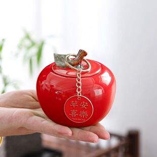 Creative Apple Tea Pot Ornaments Ping An Fruit Christmas Gift Portable Household Red and Green Tea Pot Gift Box Accompanying Gift