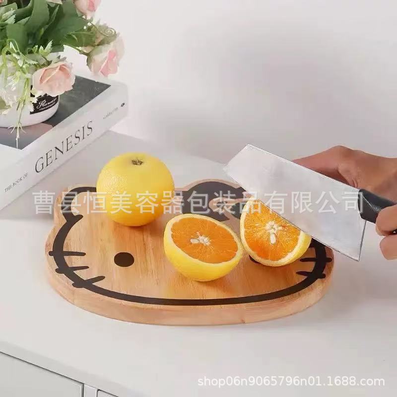 厨房实木卡通形餐盘木质家用展示儿童辅食早餐猫形木制点心甜品盘