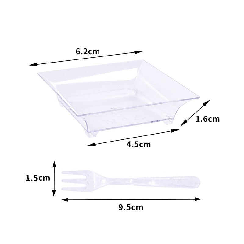 사각 접시 + 4C 포크