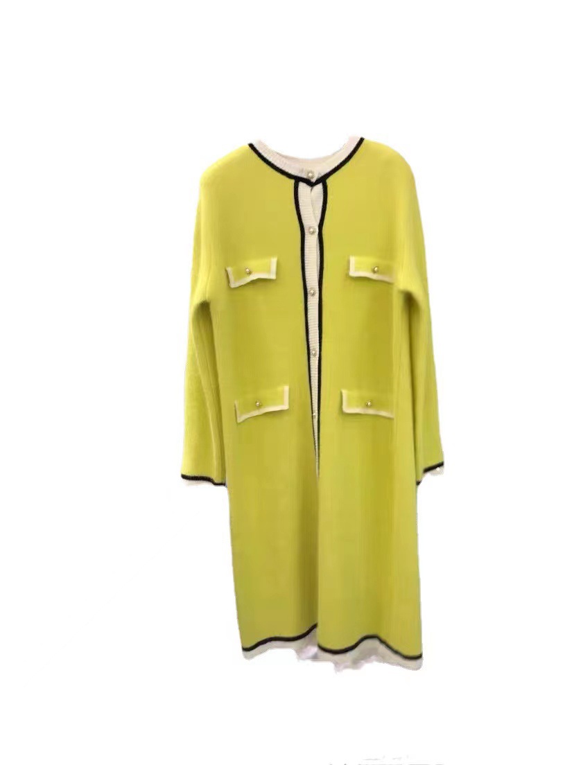 Damenbekleidung Damen Herbst und Winter Nischenmantel Langer Rock Lazy Style Knielanges Strickkleid_voghion.com