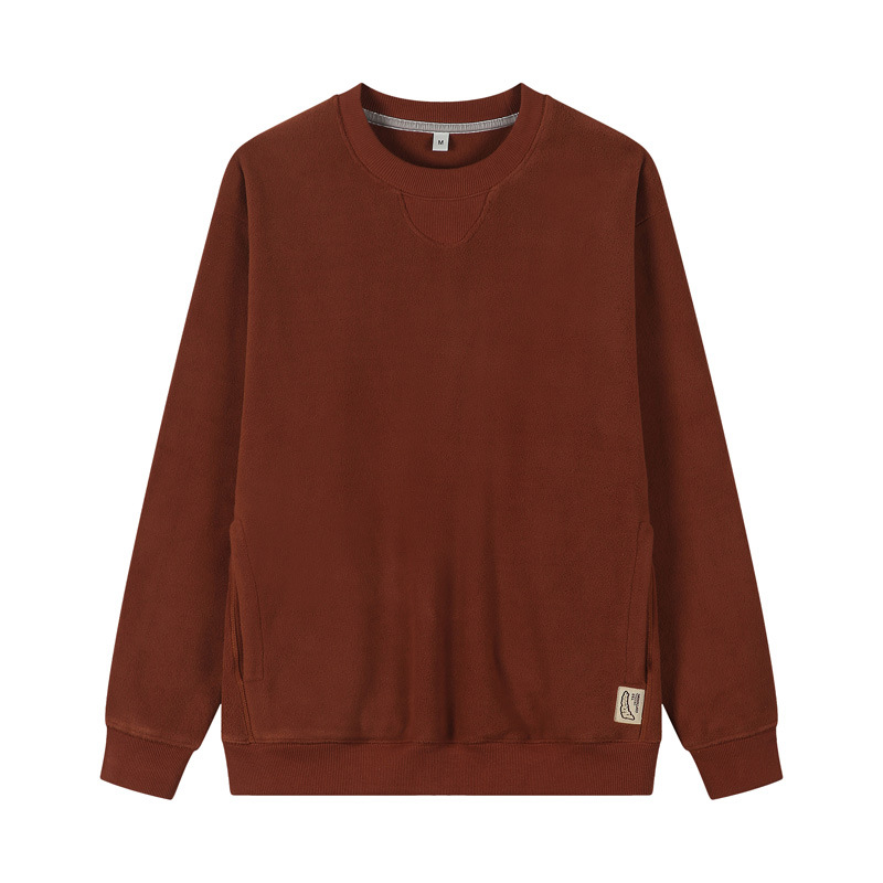 Japanese-Inspired Fleece Pullover - 300GSM Drop Shoulder Oversized Sweatshirt With Side Pockets For Men_voghion.com