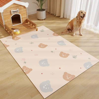 Dog Cage Bite-Resistant Cat and – Avtomobil döşəmə paspasları - orange-blue-furry-bear-head-6090cm-a-touch-of-clean