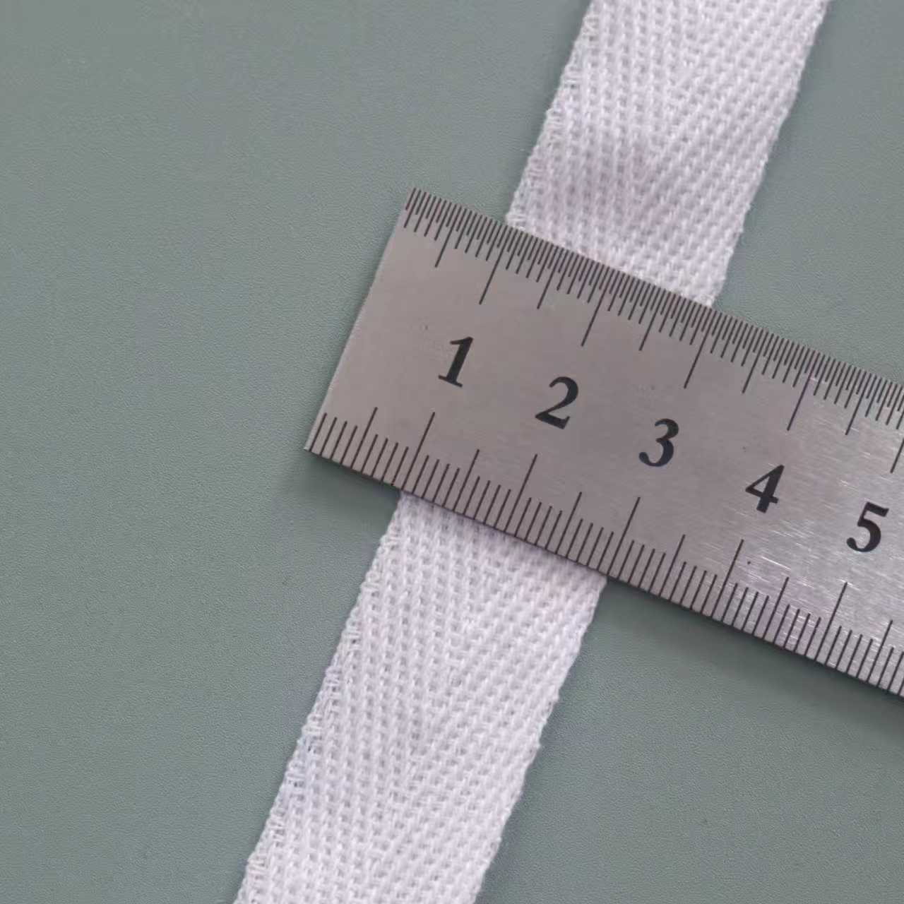 Cinta de espiga de algodón y poliéster blanco puro del fabricante para el cuello trasero de prendas, cinta de algodón para embalaje con ribete de espiga de algodón simple y doble.
