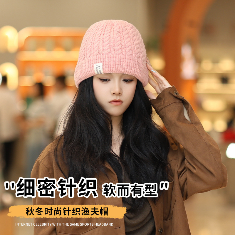 帽子女秋冬韩版ins潮百搭冷帽冬季保暖护耳大头针织帽男女毛线帽|undefined