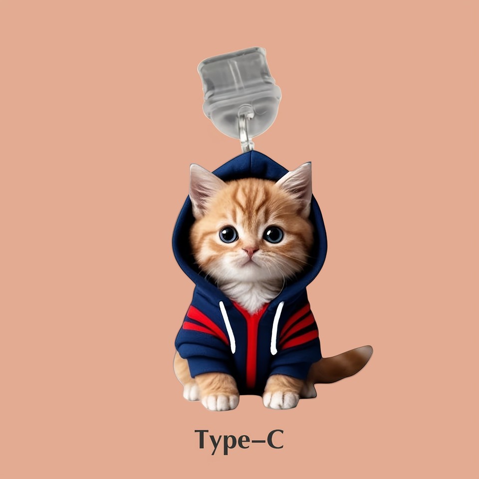 2D 고양이 디자인 의류 국경 간 인기 아크릴 휴대 전화 먼지 플러그 펜던트 Type-C 장식