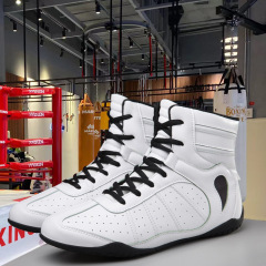 Boxing shoes men tall combat competition training shoes wrestling shoes sanda shoes fitness long boots Muay Thai striking shoes for men and women