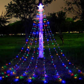 五角星瀑布灯led流水灯流星灯星星灯庭院布置圣诞节装饰灯拖尾灯