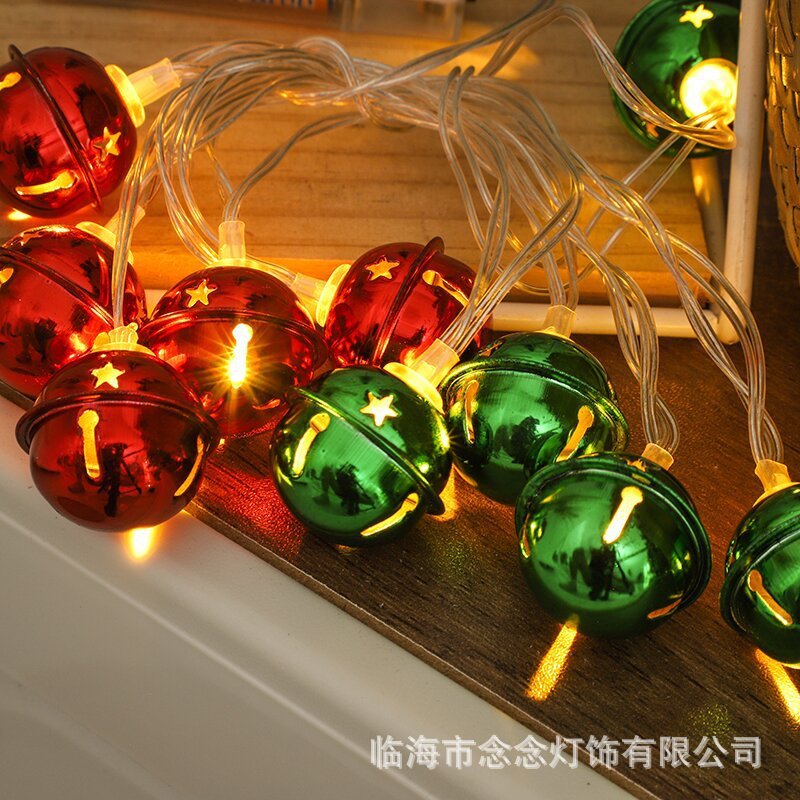 国境を越えた新しい太陽エネルギー鉄芸クリスマスベルLEDカラーランプ小夜灯クリスマスシーン装飾小夜灯|undefined