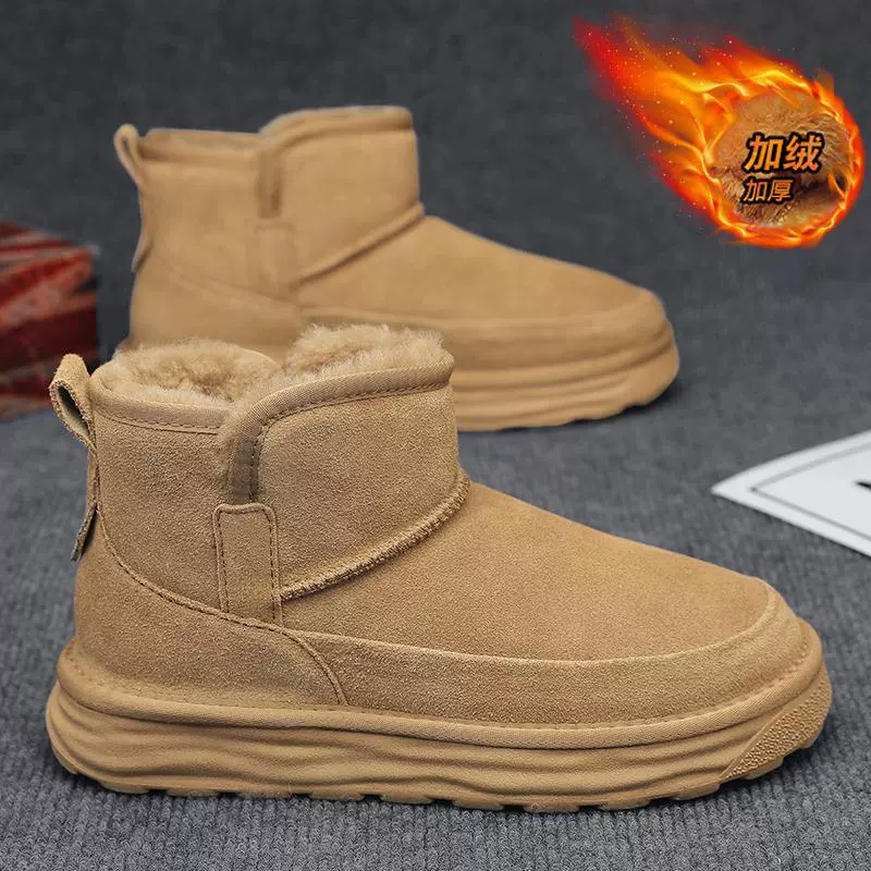 2025 новые снегоступы мужские бархатные толстые северо-восточные хлопчатобумажные туфли для мужчин