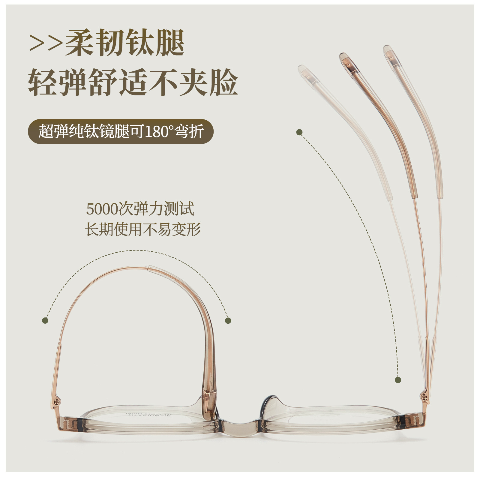 Montura de gafas con montura de titanio TR de sensación de plumas de 8g, montura óptica cuadrada de 4mm de ancho para estudiantes masculinos y femeninos con grado de miopía al por mayor