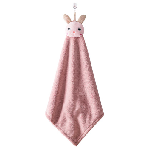 Hand Towel Coral Fleece Kitchen Thick Absorbent Quick Dry Towel Bathroom Cartoon Cute Large Cleaning Cloth