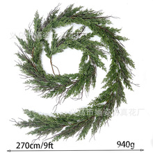 仿真绿植挂饰人造塑料松柏藤条圣诞节装饰家居门挂摆件藤蔓亚马逊