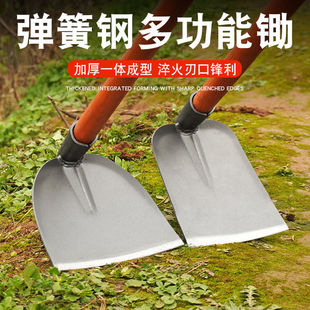 Manganese steel old-fashioned hoe household multifunctional weeding loose soil all-steel hoe outdoor land clearing and digging winter bamboo shoots long handle big hoe