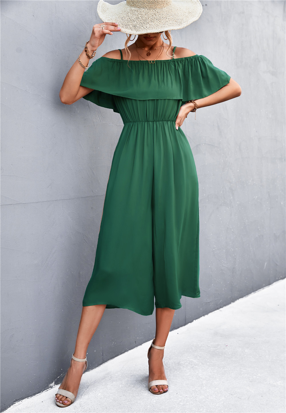 Women's One Shoulder Jumpsuit Loose Casual Summer Strap Romper_voghion.com