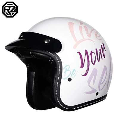 3C certification 3/4 helmet winter retro Motosiklet dəbilqələri - m-porcelain-white-self