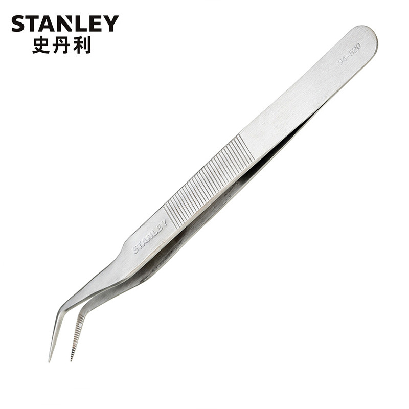 史丹利(STANLEY) 94-520-23 弯头防滑长镊子170mm 加厚不锈钢镊子