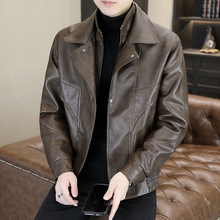 假两件皮夹克男士皮毛一体加绒加厚外套痞帅2025新款冬季机车皮衣