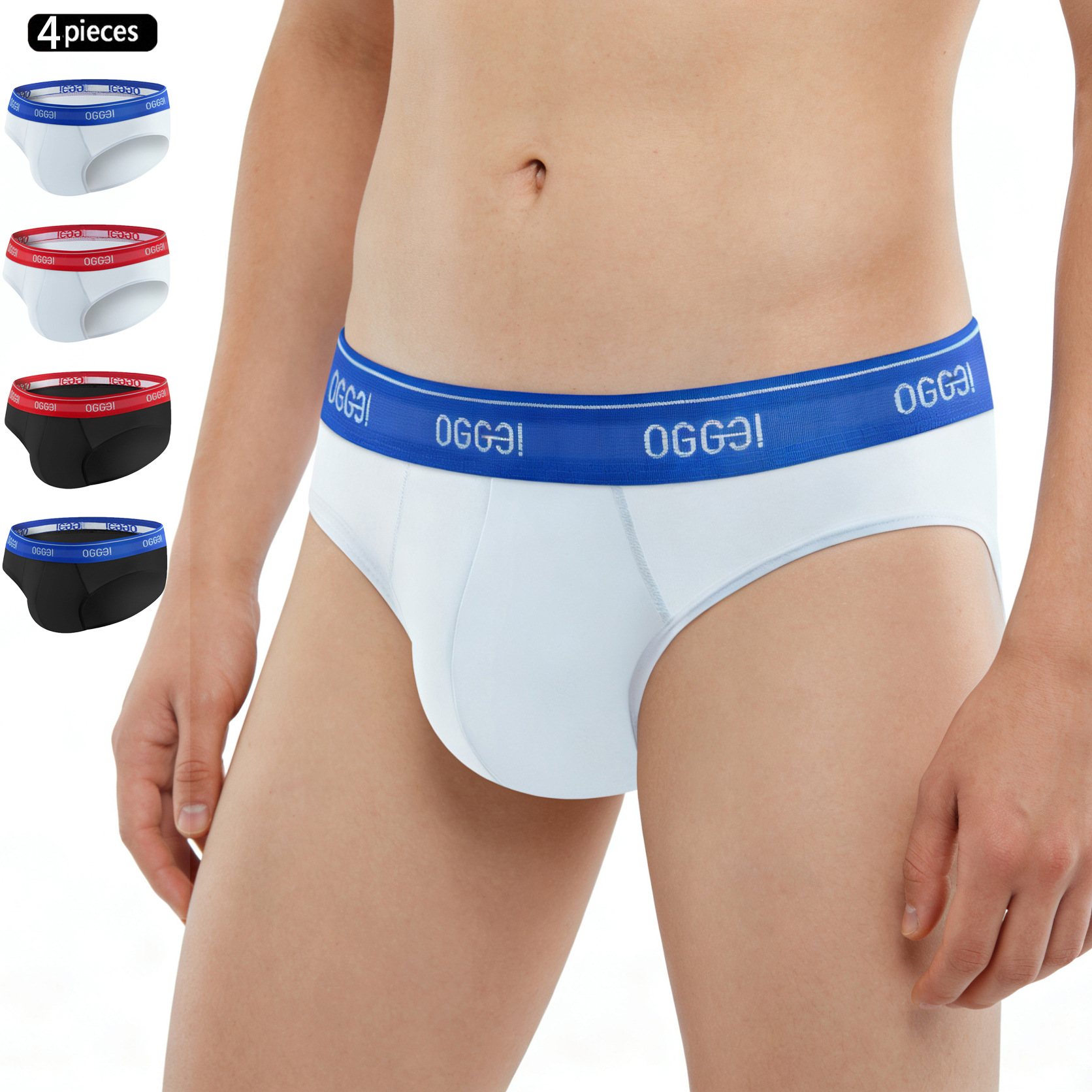 Independent Cross-Border Site Exclusively for Amazon Foreign Trade Men's Breathable Sports Briefs Underwear Solid Color Mid-Waist Private Domain